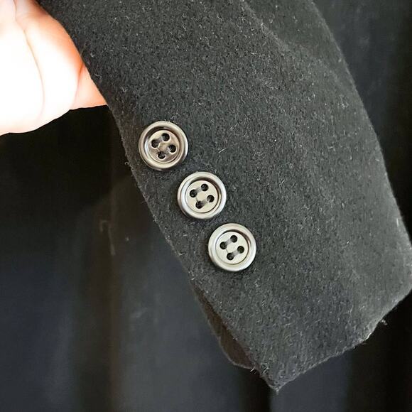 Louben Cashmere Wool Womens Coat Size 8 Black Old Money Overcoat Peacoat Luxury - Picture 5 of 8